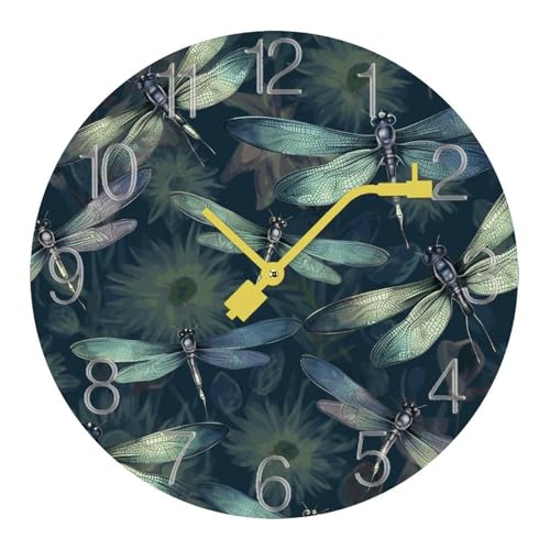 Horloge moderne motif libellule pour décoration intérieure chic - 2