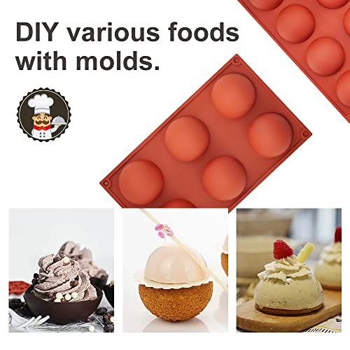 La chat 4 PCS Semi Circular Silicone Mold, Half Sphere Silicone Baking molds for Candy and chocolate, BPA Free and Non-Stick Cylinder cookie molds