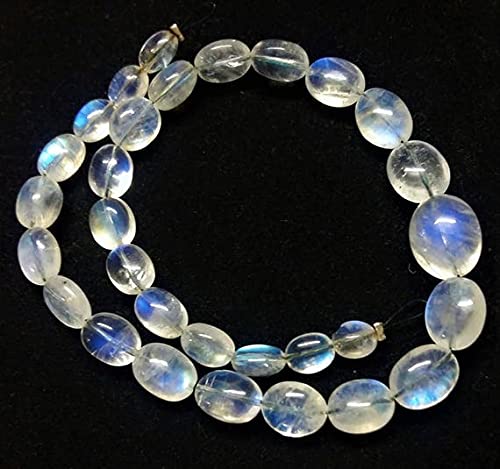 Perles pierre de lune arc-en-ciel ovales de 4 à 11 mm, fil de gemmes naturelles pour collier DIY
