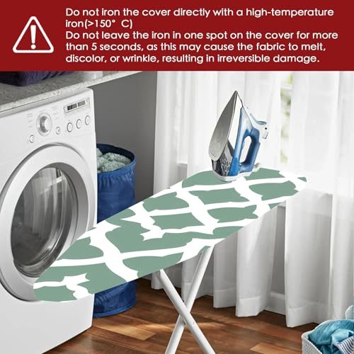 Image of Nuxovilar Green Geometric Ironing Board Cover 15x54 Inches Polyester