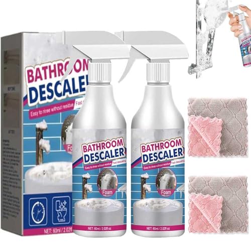 Bathroom Descaler Cleaner,2025 Upgrade Bathroom Descaler Cleaner Multipurpose Bathroom Foam Cleaner,Bathroom Descaler Spray Limescale Cleaner For Bathtub Sink Glass Tiles (2PCS)