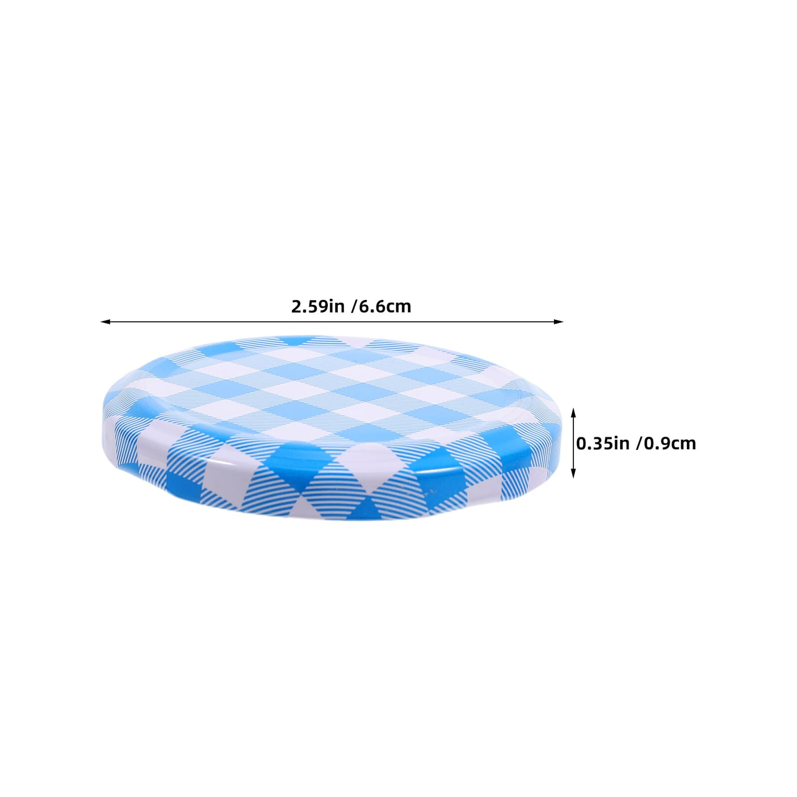 80 Stück Einmachglasdeckel aus Weißblech mit Blauem Karomuster, 58 Mm | Auslaufsichere Aufbewahrungsdeckel, Dichter Schraubverschluss, für Honig und Bonbongläser, Haus und Gewerbe