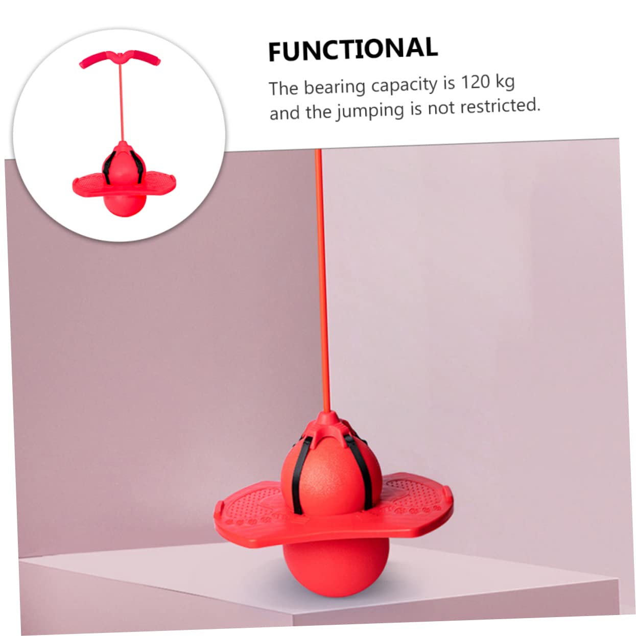 CIYODO 1Set Hopping with Handle Dual Use Fitness Bouncing Ball for Adults Fun Exercise Equipment for Indoor Outdoor Activity Skid Design