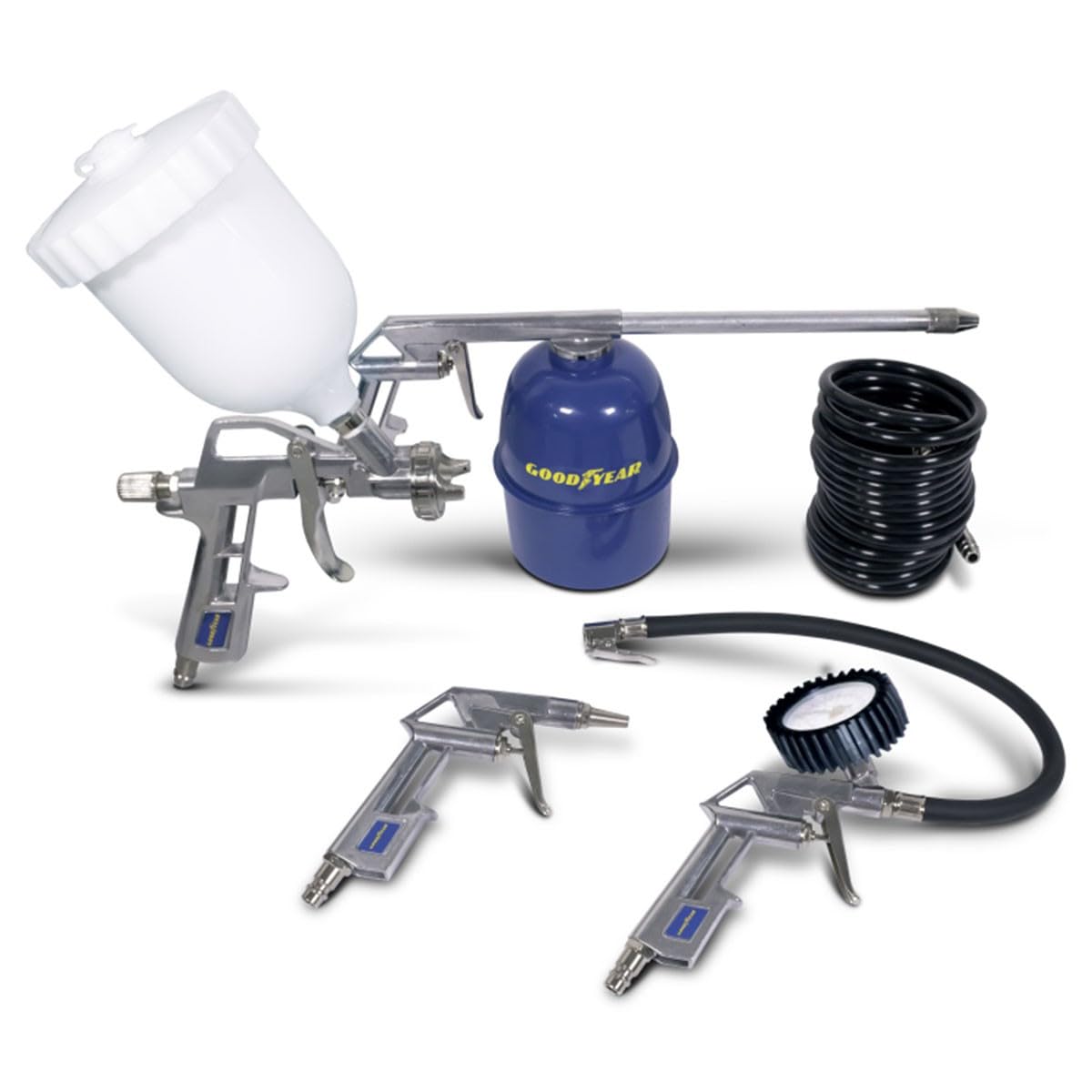 Kit Aerografo Con Compressore 6 Pezzi - Per Modellismo, Fai Da Te E Hobby | Con 3 Punte E Tubo 5 Metri