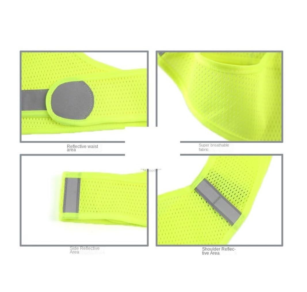ApuaVireo&Co chalecos alta visibilidad, Chaleco reflectante de seguridad con abertura lateral for correr de noche, caminar, andar en bicicleta, deportes, corto