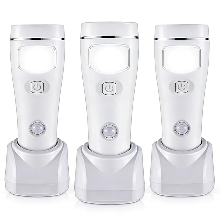 Image of Multi-Function Motion Sensor Night Light, LED Emergency Lights for Home Power Failure, Rechargeable Plug in Flashlights for Household (3 Pack)