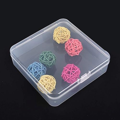 Miniatura 13 de Goodma 12 contenedores cuadrados vacíos de plástico transparente con tapas con bisagras para objetos pequeños y otros proyectos de manualidades
