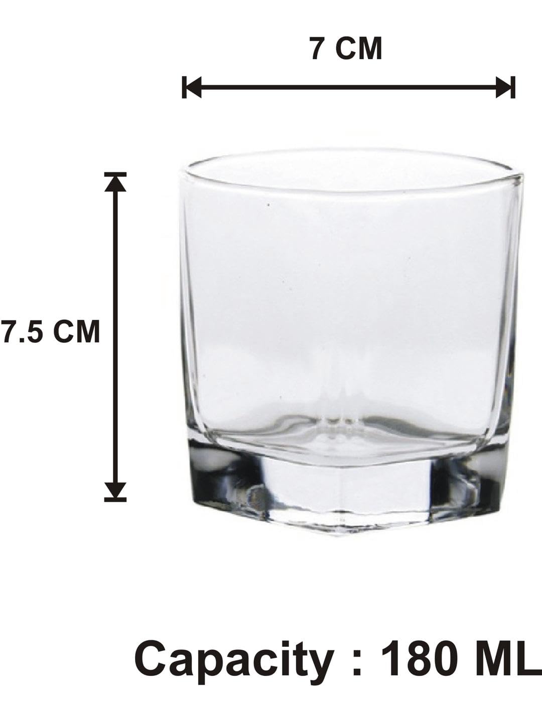AFAST Party Perfect Glasses for Water, Juice, Cocktails, Smoothies and Other Drinking Beverages, Glass, Clear, Pack of 6, 7 X 7 X 7.5 CM 2