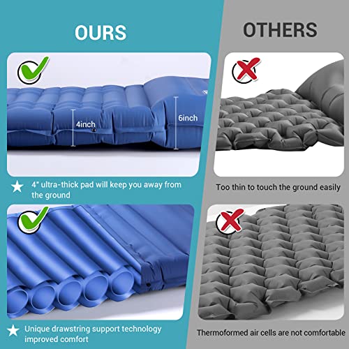 Elegear-Self-Inflating-Sleeping-Pad-for-Camping-4-Ultra-Thick-Camping-Mattress-Pad-with-Pillow-Built-in-Foot-Pump-Camping-Sleeping-Mat-for-Backpacking-Hiking-Portable-Camping-Pad
