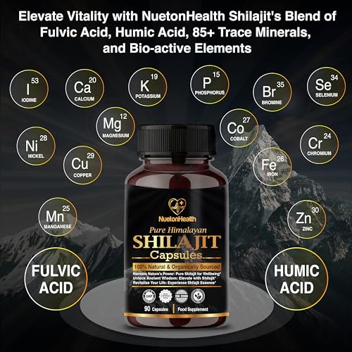 Himalayan Shilajit Capsules - 100% Pure & Natural 90 Vegan Pills - Gold Grade Wellness, Energy & Vitality Supplement for Men & Women - Grade A Authentic Shilajit Rich in Fulvic & Humic Acid