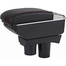 Leather Car Center Console Armrest Box Compatible with Peugeot 301 / Citroen Elysee 2007 2008 2009 2010 2011 2012 2013 2014 2015 2016 2017 Armrests Storage Box Black with 7 USB Ports