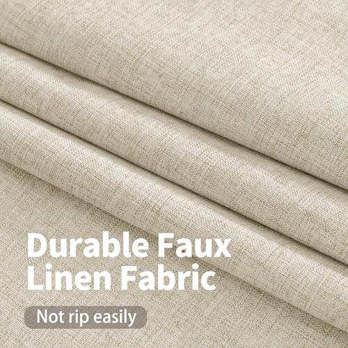 Image of YoungsTex Natural Linen Blackout Curtains 63 Inches Long for Bedroom, Full Room Darkening Window Drapes with Grommet Thermal Insulated Black Out for Living Room, 2 Panels, 52 X 63 Inch