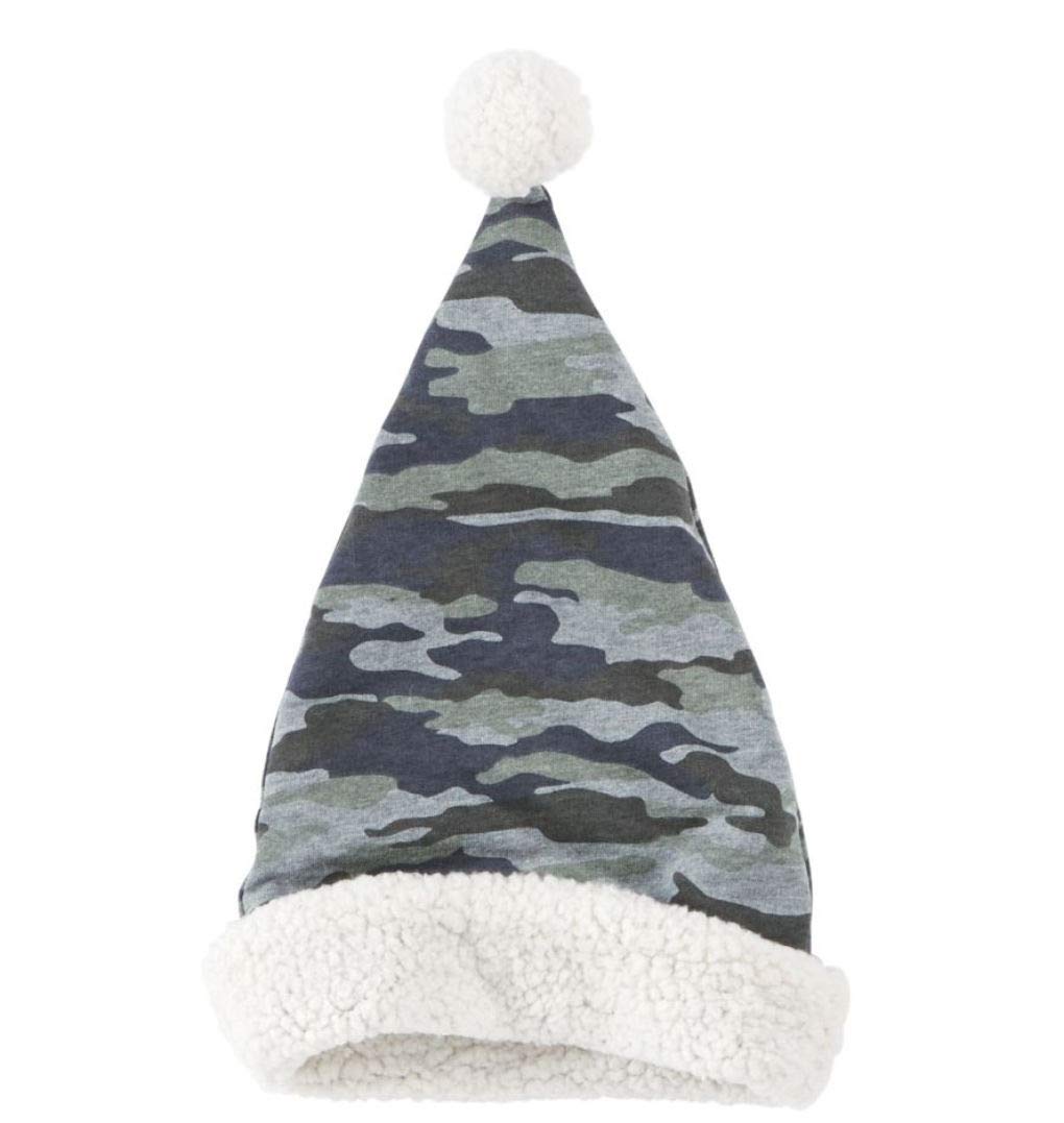 Mud Pie Camo Christmas Camo Santa Hat, Green, 2T-5T (Toddler)