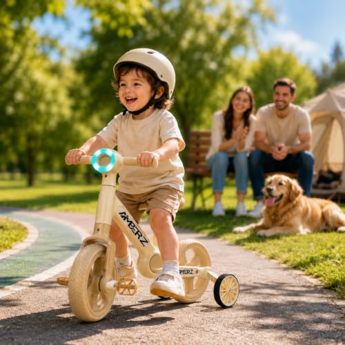 Image of Velo-Glide 3-in-1 Tricycle for Kids | Kids Cycle with Convertible Balance Bike & Training Wheels | Baby Cycle with Adjustable Seat & Pedals | Toddler Bicycle for Boys & Girls