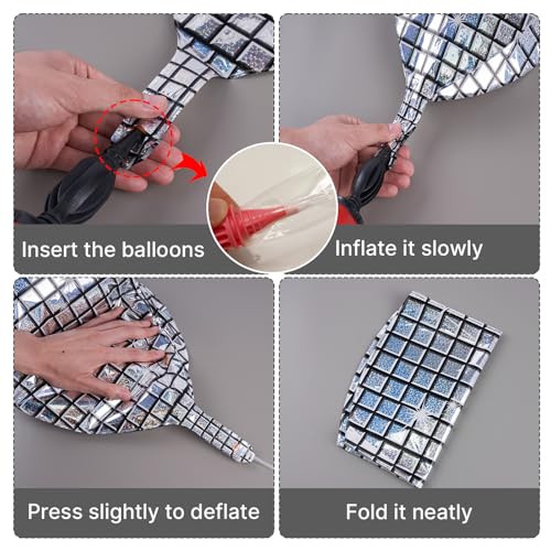 Image of PartyWoo Silver Foil Balloons 6pcs Large Round Giant Jumbo 4D Balloons