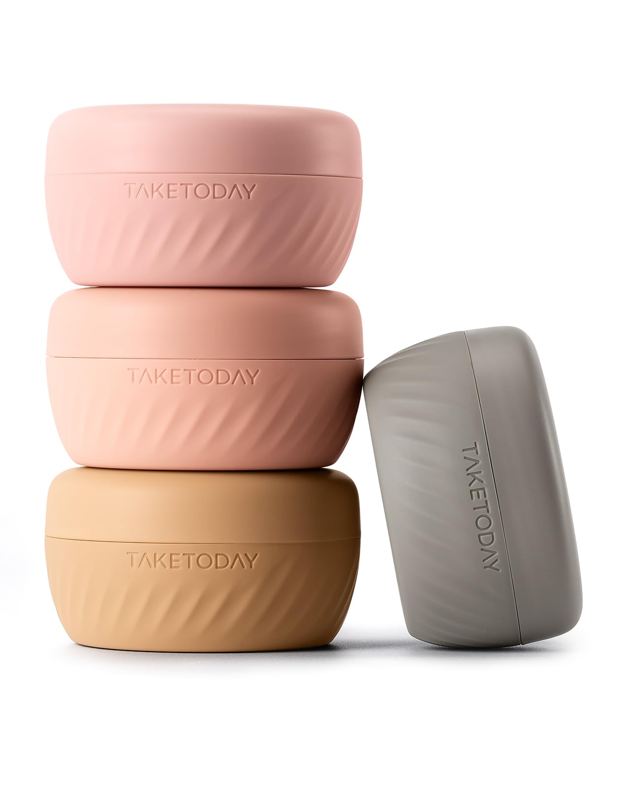 TakeToday Travel Containers for Toiletries Leak-proof TSA Approved Refillable Silicone Cream Jars with Lid Travel Size Essential for