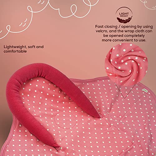 Image of BAYBEE Baby Swaddle Wrap for New Born | Adjustable Swaddle for New Born Baby | 100% Cotton Baby Wrapper Newborn Blanket for Sleep Sack 0-6 Months Babies (Dark Pink)