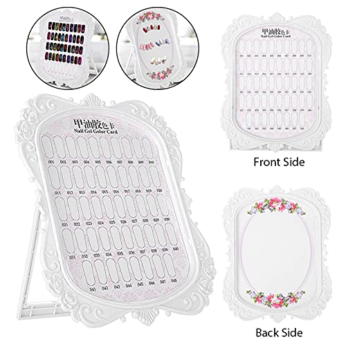 Design de amostra de unhas, suporte de exibição de arte de unhas, design de flores, 48 cores, esmalt