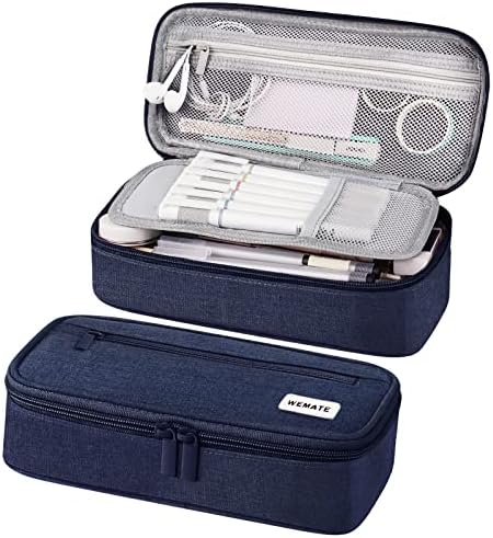 WEMATE Federmäppchen Federtaschen Mäppchen Etui Stifte 5 Fach, Große Kapazität Pencil Case Großes Federmäppchen Tasche Halter Schreibwaren Zippered Desk Organizer