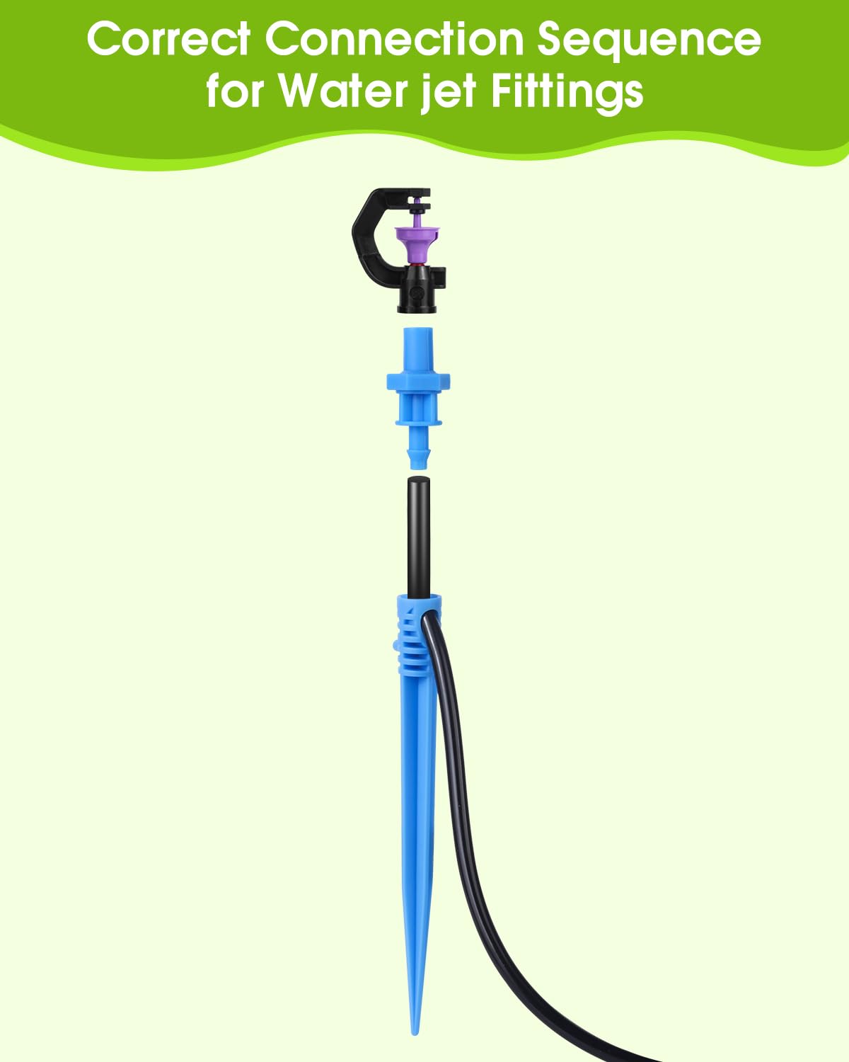 Automatic Lawn Sprinkler System with 49.2FT 8/12'' +32.8FT 4/7'' Tubing Kit, G‑Type 360 Degree Rotation Sprinkler Watering for Drip Irrigation, Watering Plants, Yard & Lawn Care