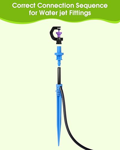 Miniatura 6 de Sistema automático de aspersor de césped con kit de tubos de 32.8 pies, 812 pulgadas + 16.4 pies, 47 pulgadas, rociador de jardín giratorio para