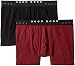 BOSS HUGO BOSS Men's 2-Pack Cyclist Trunk, Burgundy/Black,  Large