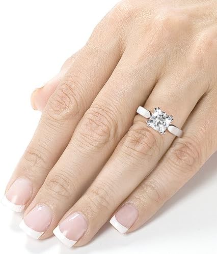 Kobelli Cushion-cut Moissanite Solitaire Engagement Ring 2 CTW 14k White Gold - Image 6