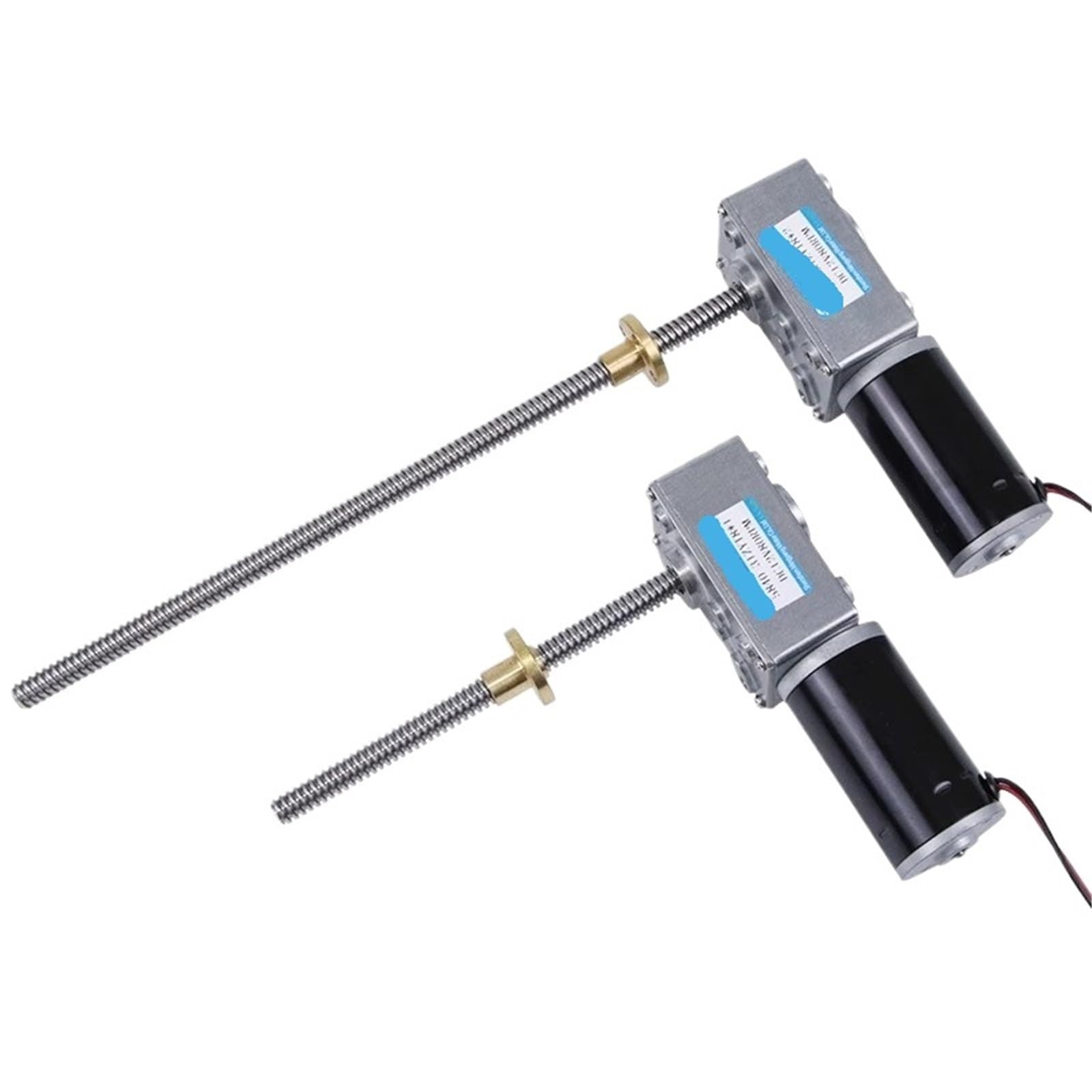 1 unidad de motor eléctrico con reductor de engranajes helicoidales, eje roscado T8 de 115 mm/215 mm, 12 V/24 V CC. | 215mm 2 head,80rpm,24V