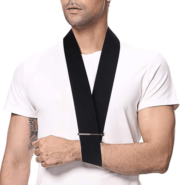 supregear Foam Arm Sling, Lightweight Comfortable Neck Support Collar Immobilizer Simple Foam Collar and Cuff Sling Breathable Medical Shoulder Support for Injured Arm/Hand/Elbow