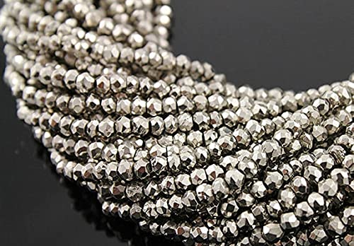 Pyrite argentée facettée 3mm éclat extra fin pour bijoux haute joaillerie