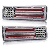 YnGia Truck Tail Light 2PCS Rear Stop Light Trailer Brake Light 12V Flowing Turn Signal Lamp Trailer Reversing Light Indicator for Car Truck Agricultural Vehicles (DSY)