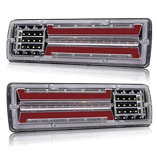 YnGia Truck Tail Light 2PCS Rear Stop Light Trailer Brake Light 12V Flowing Turn Signal Lamp Trailer Reversing Light Indicator for Car Truck Agricultural Vehicles (DSY)