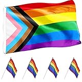 【Fácil de llevar】 Tanto la bandera arcoíris como la bandera de manivela se pueden doblar, poner en una bolsa y llevar a cualquier lugar que las necesite
