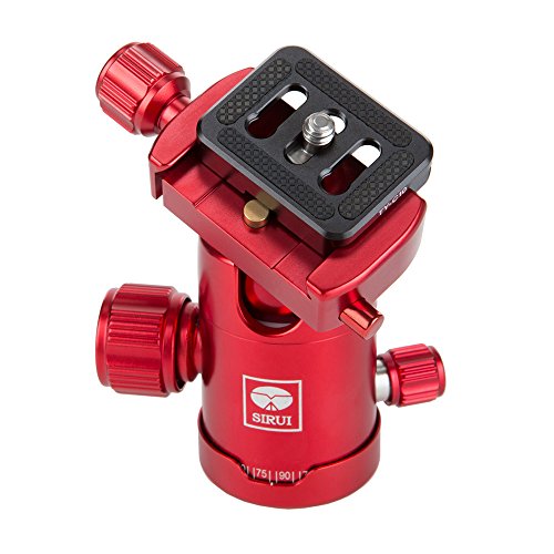 Sirui T-004X Aluminum Tripod With C-10S Ball Head, 8.8 Lbs Capacity, 58" Height, 4 Leg Sections, Red #TOP6