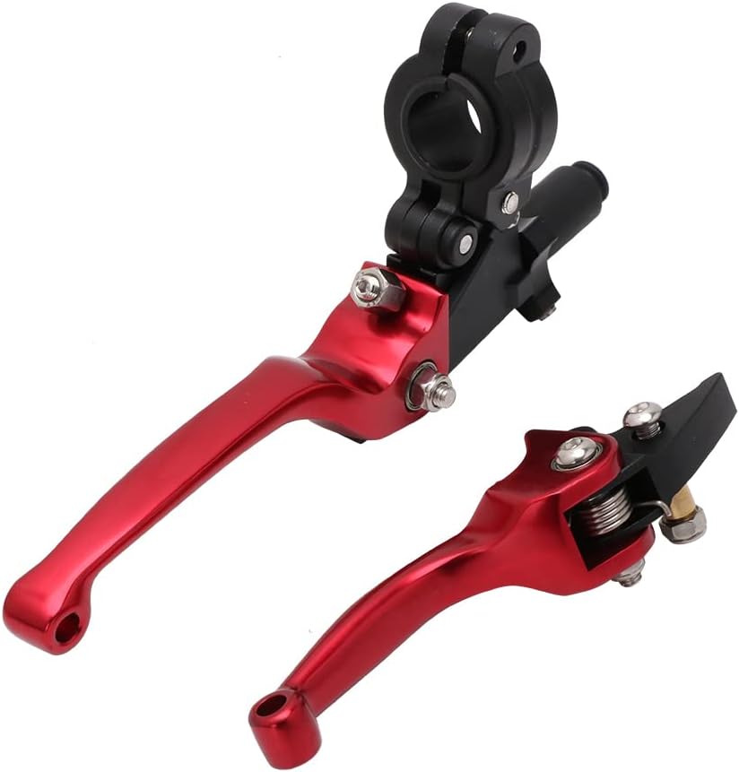 JFG RACING Motorcycle Clutch Brake Lever 7/8'' 22mm Folding Levers Aluminum Alloy Universal for 110cc 125cc 140cc 150cc SSR Apollo RFZ 125 DBX18/19 Xpro Coolster Thumpstar Baja Dirt Pit Bike Red