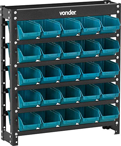 Estante Metálica com Gavetas, Modelo Prático 25/3, Cor Azul, Vonder VDO1919