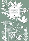  Herbarium Pflanzensammlung: Herbarium Leer A4 - Pflanzen Sammeln, Bestimmen, Aufbewahren - 110 Seiten Papier Weiß - Pflanzenbestimmung - Motiv: Blumen Blüten Muster Natur Grün