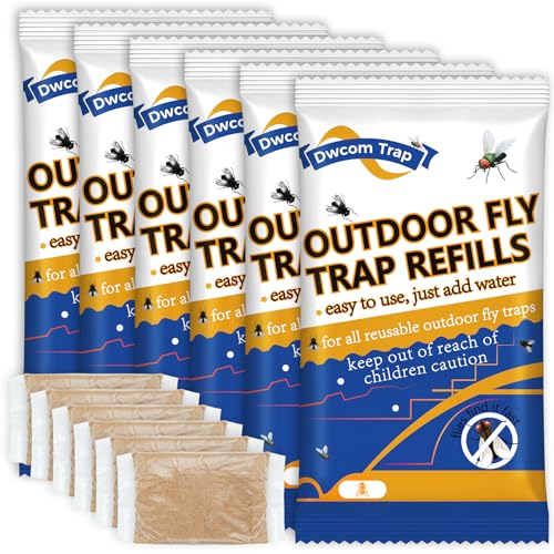 6x1.06oz Fly Bait Trap Refill Packets Flies Attractant Refills for All Reusable Fly Traps Outdoor