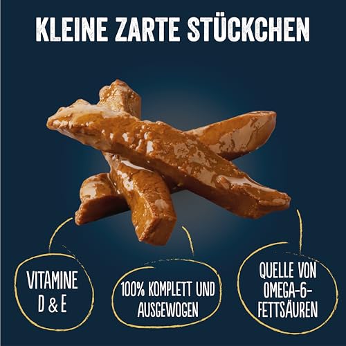 Felix Tasty Shreds Katzenfutter nass in Sauce, Gemischte Vielfalt, 4er Pack (4 x 20 Beutel à 80g)