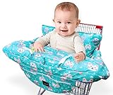 Shopping Cart Cover by Yasmin Box – 2-in-1 Baby Grocery Trolley Seat and Highchair Covers - For Boy or Girl - Cushy with Extra Padded Cushion - Infant Teether - Portable and Foldable - Kids Protection