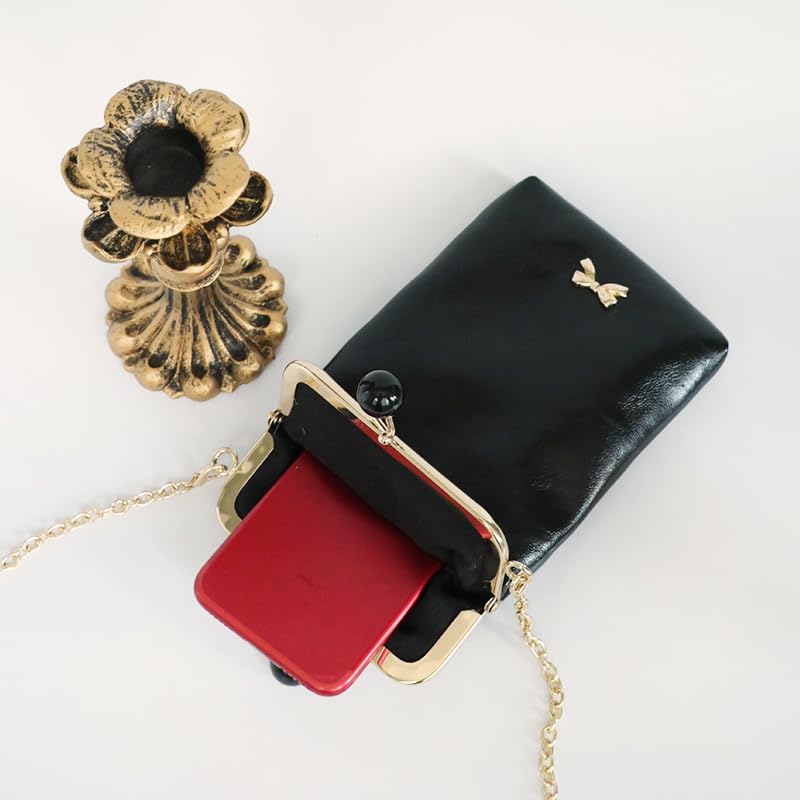 Small Leather Chain Crossbody Bags for Women Designer Cell Phone Bag Wallet Kiss Lock Cute Shoulder Purses3