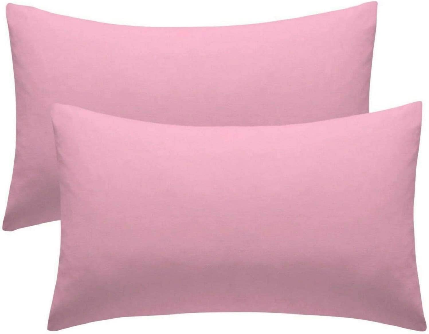 HOMES-LINEN Pillowcase Pack of 2 Housewife Luxury Percale Pillowcase 50x75cm 100% Polycotton Plain Dyed Pillow Cases (Housewife Pillow Case, Pink)