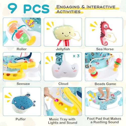 image for BABY JOY Baby Jumpers and Bouncers, Infant Activity Center with Music 