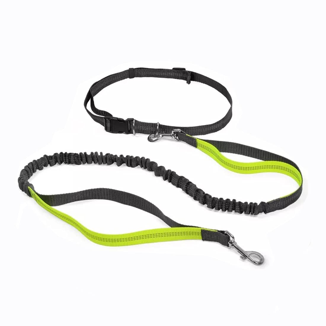 KUTKUT Hands Free Dog Running Leash with Adjustable Waist 28" to 48", Dual Handle Elastic Bungees Retractable Rope for Small, Medium and Large Dogs, Reflective Stitches for Walking Hiking.(Green) (B0971B24W5) Amazon Price History, Amazon Price Tracker