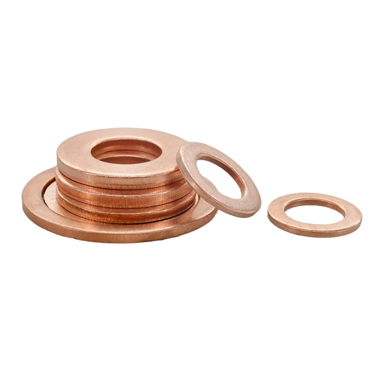 Arandelas, Junta de Aceite Cobre Puro sólido M24 Sellado Plana del cárter Motocicleta Arandela Junta tórica(M6x12x1(50Pcs))