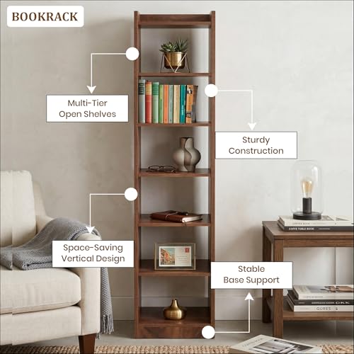 Image of Callas 7 Layer Engineered Wood Bookshelf Multipurpose Home Decor Storage Rack | Showcase Organizer for Living Room, Kitchen, Bedroom, Office | (BR-O7-WL)