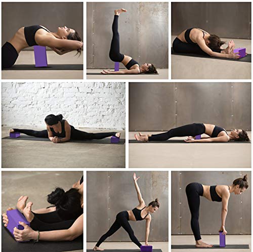 BABYONLINE D.R.E.S.S. Yoga Blocks Foam Balance Aid 2 PC EVA Strength Flexibility Fitness Exercise Pilates Yoga Brick,Purple - Thumbnail 6