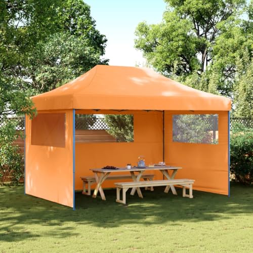 Gecheer Tienda de Fiesta Plegable Pop-Up 3 Paredes Laterales Naranja,Cenador Pabellón de Jardín para Camping, Fiestas, Exterior,Cenador Pabellón de Jardín para Camping, Fiestas, Exterior,TPY-2