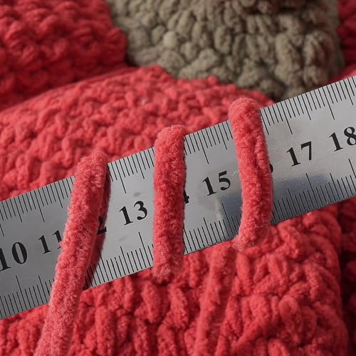 Image of Crafted By Catherine Blanket Solid Yarn - 4 Pack (213 Yards Each Skein), Cinnabar, Gauge 6 Super Bulky