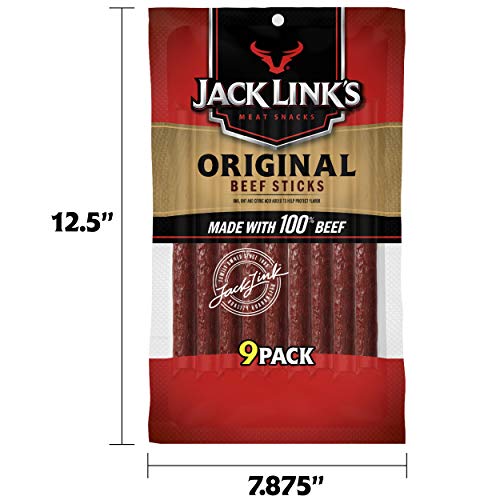 image for Jack Links Beef Snack Sticks, Original, 27 Count (Pack of 3, 7.2 oz. B